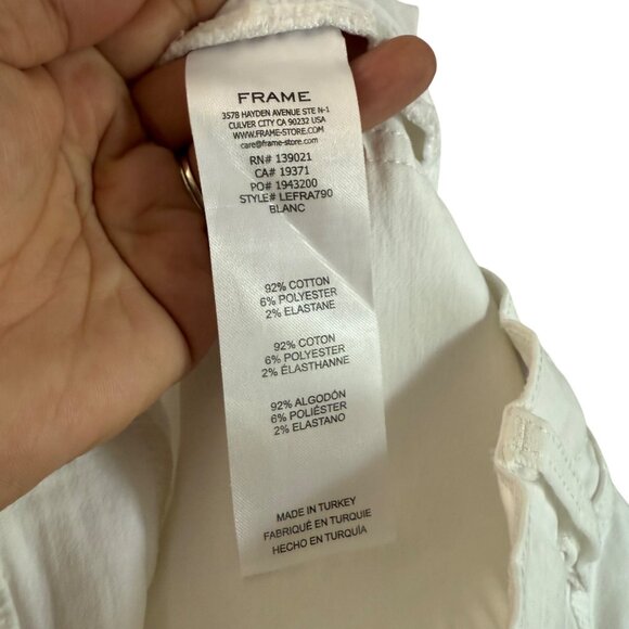 Frame White Le Easy Flare Raw Hem Jeans Womens Size 30 - Picture 4 of 5